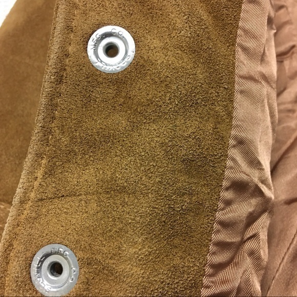 LEVI'S Vintage Suede Leather Tan Vest Orange Tap L - Picture 15 of 16